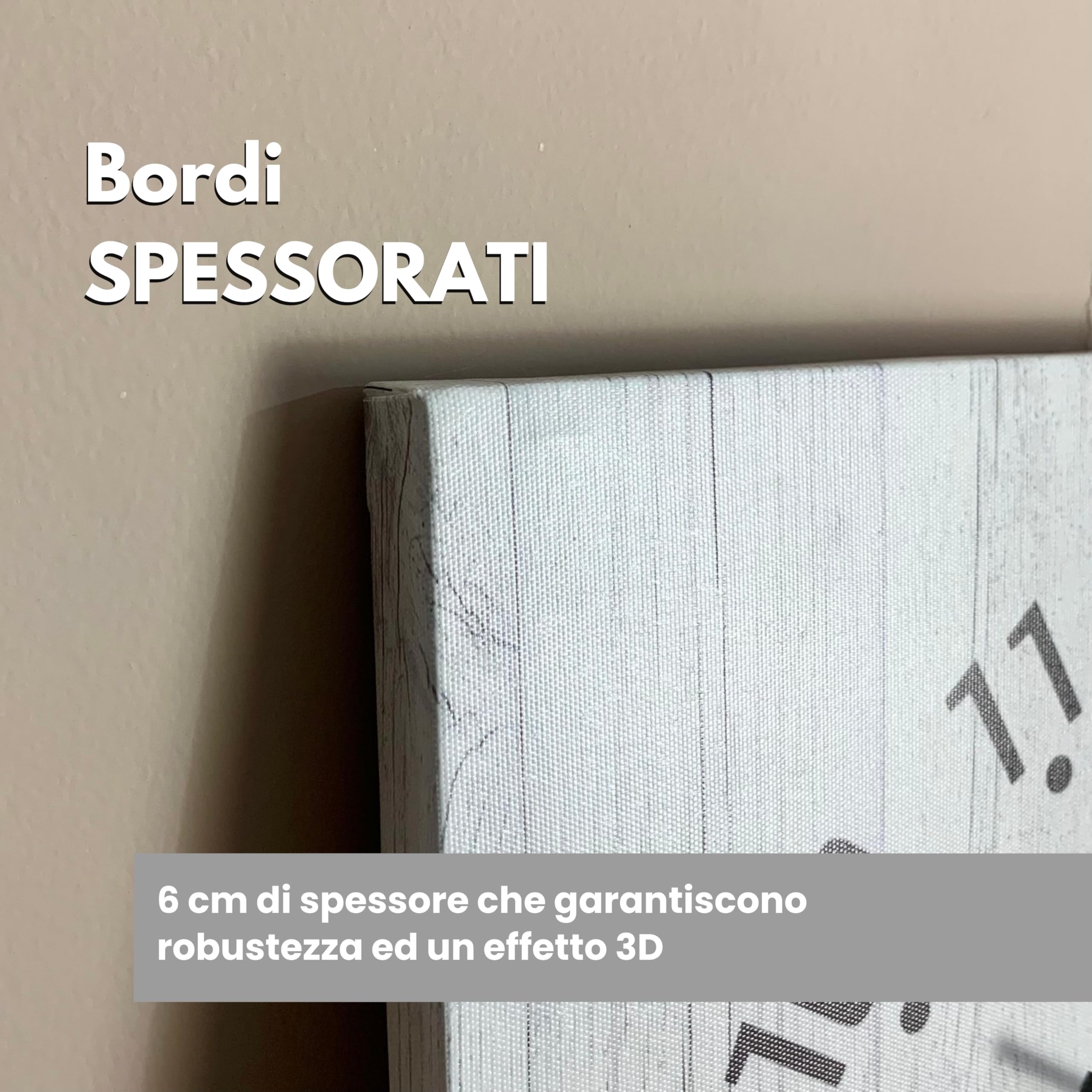 dodda - Quadro Personalizzato con Foto, Testo e Orologio con stampa in HD - Stampa Foto su Tela Personalizzata