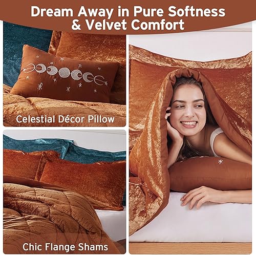 Miniatura 4 de Intelligent Design Felicia - Juego de edredón de terciopelo de doble cara con diamantes, glamour moderno, juego de ropa de cama con funda de edredón