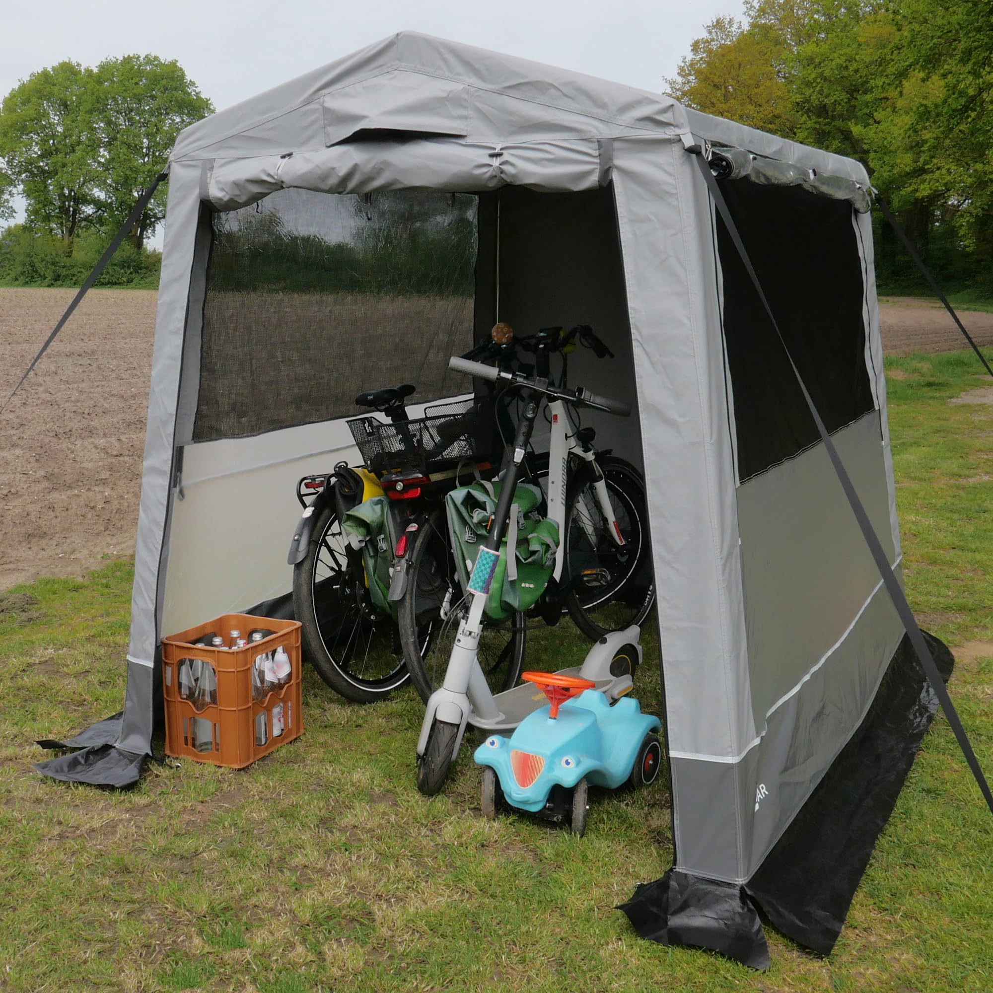Your GEAR tenda Trient Multi Storage – Attrezzatura da cucina, tenda impermeabile, 240 x 180 x 200 cm, 2 finestre, UV 50+, adatta per l'inverno, tetto e pareti in PVC