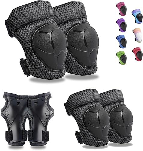 Miniatura 1 de GEQID - Rodilleras para niños, equipo de protección de 4 a 12 años, rodilleras y coderas con protectores de muñeca para patinaje, ciclismo,