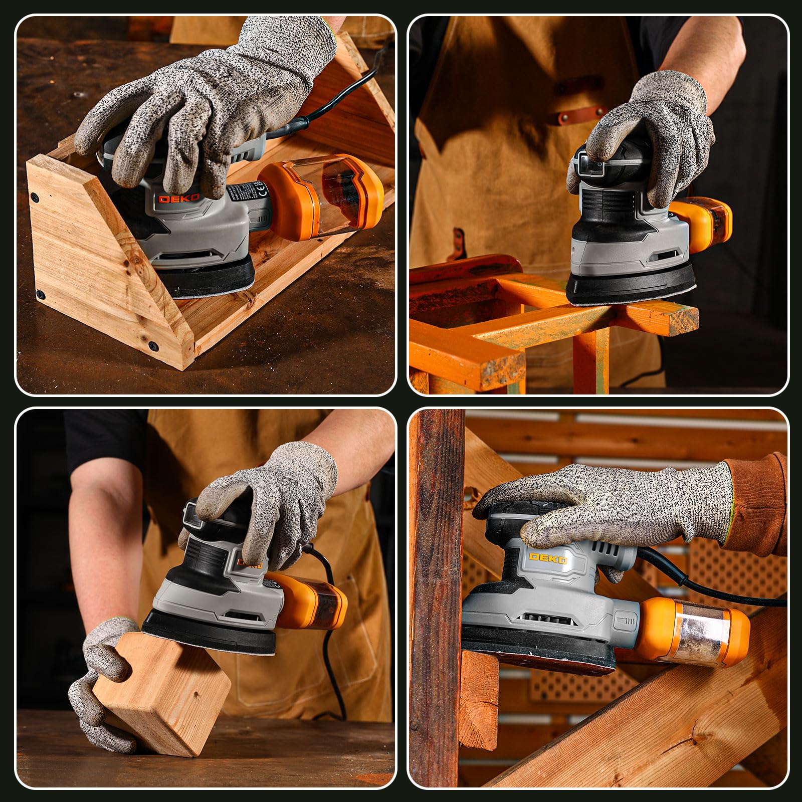 Levigatrice di Precisione per Legno: DEKOPRO 180W Multifunzione Levigatrice Mouse Elettrica 13000 RPM, 15PCS Carte Abrasive - per Levigare, Lucidare e Rimuovere in Falegnameria e DIY