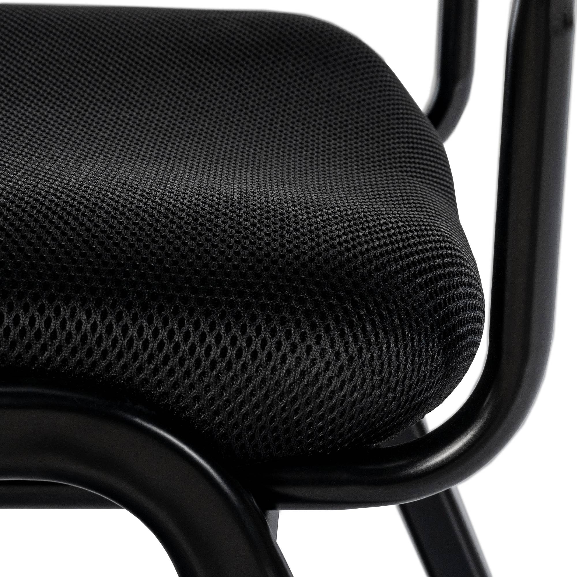 CLP Silla apilable Kaber I Silla tapizada con Funda de Tela y Respaldo I Silla de Conferencia apilable I Silla con Robusta Estructura metálica, Color:Negro/Negro
