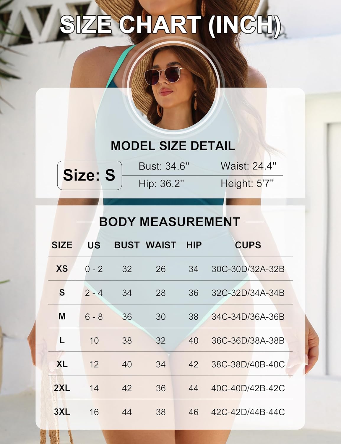 BMJL Swimsuit for Women Tummy Control Cross Back One Piece Bathing Suits Full Coverage Swim Suits 2026(S,Blue Green - Image 6