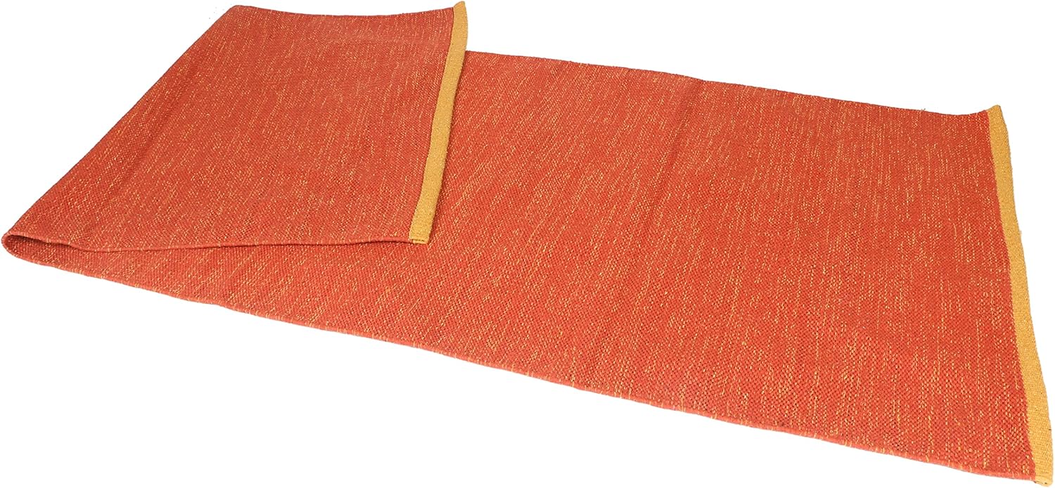 KD Willmax Cotton Yoga Mat Cotton Handmade Organic Cotton Yoga Earth Natural Elements Yoga Rug Hand Woven Washable 100% Organic Exercise Mat Highly Absorbent Mat Size 74 x 27 Inch