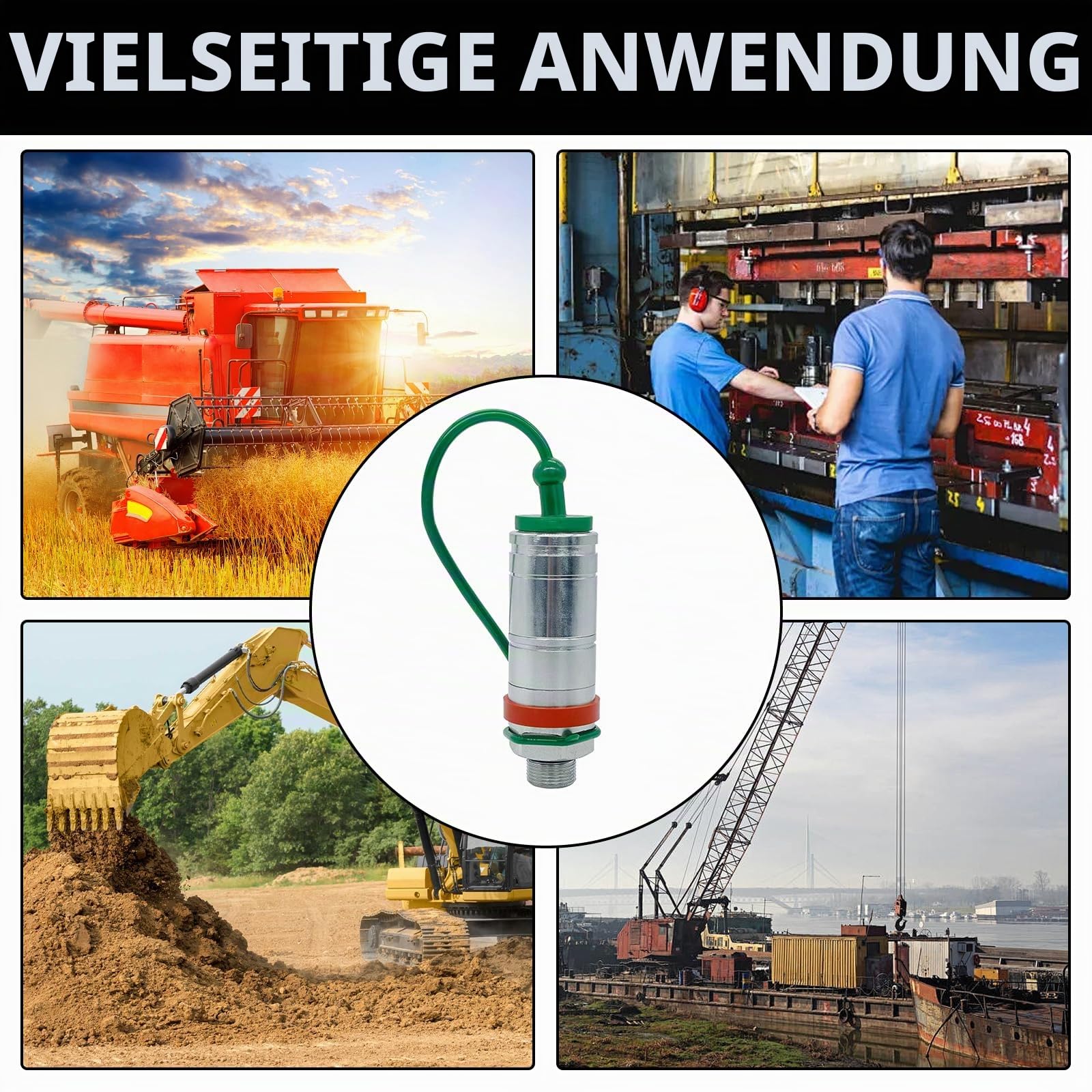 Hydraulischer Schnellkupplung, Hydraulik Schnellkupplung mit Staubkappe M22 x 1,5 Außengewinde mit O-Ring-Dichtung Hydraulik Kupplungen Traktor Ersatz AL166181 AL119348 AL170665