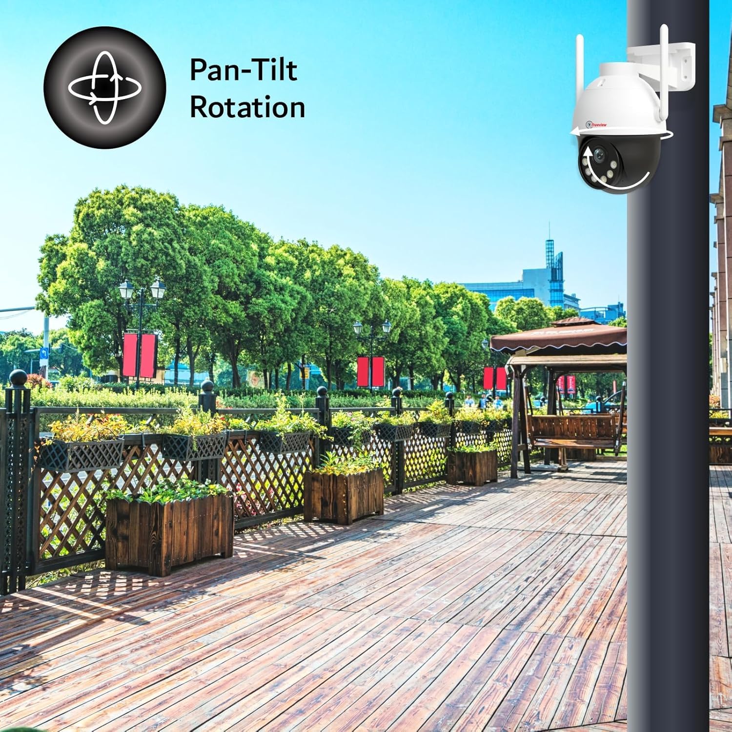 Trueview 3MP 4G Mini PT Security Camera with SIM Support | All-Time Color Vision | 360° Pan | Two-Way Audio | Human Detection | 256GB SD & Cloud | IP66 Waterproof | Alexa Compatible | STQC Certified 4