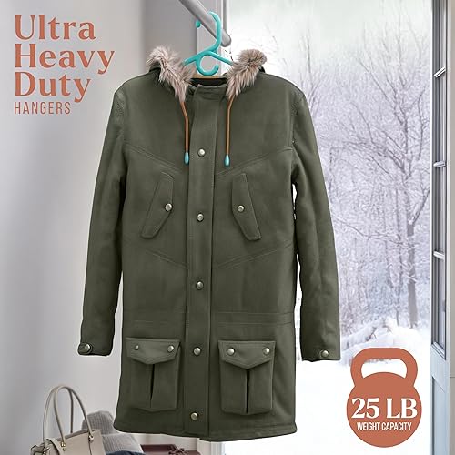 Miniatura 10 de Perchas de ropa de plástico ultra resistentes - Azul - Percha duradera para abrigos, trajes y ropa (paquete de 24 - azul)