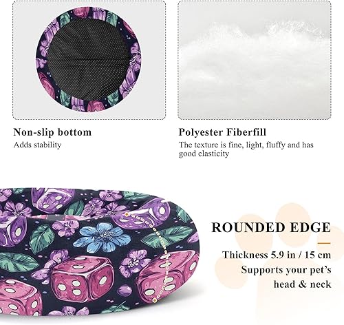 Miniatura 5 de Wudan Pet Cat Bed Anxiety Relief Fluffy Dog Pillow Bed for Medium Size Pets Sleeping S Cute Lavender Casino