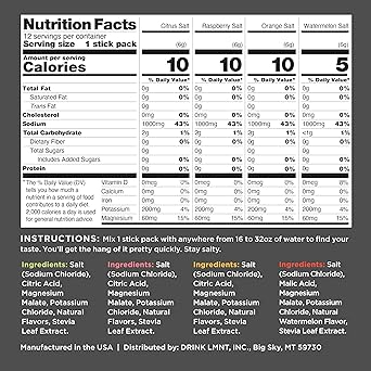 LMNT Zero Sugar Electrolytes - Variety Pack Bundle | Drink Mix | 36-Count