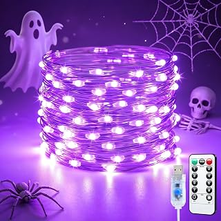 JMEXSUSS 33 Ft 100 LED Purple Fairy Lights