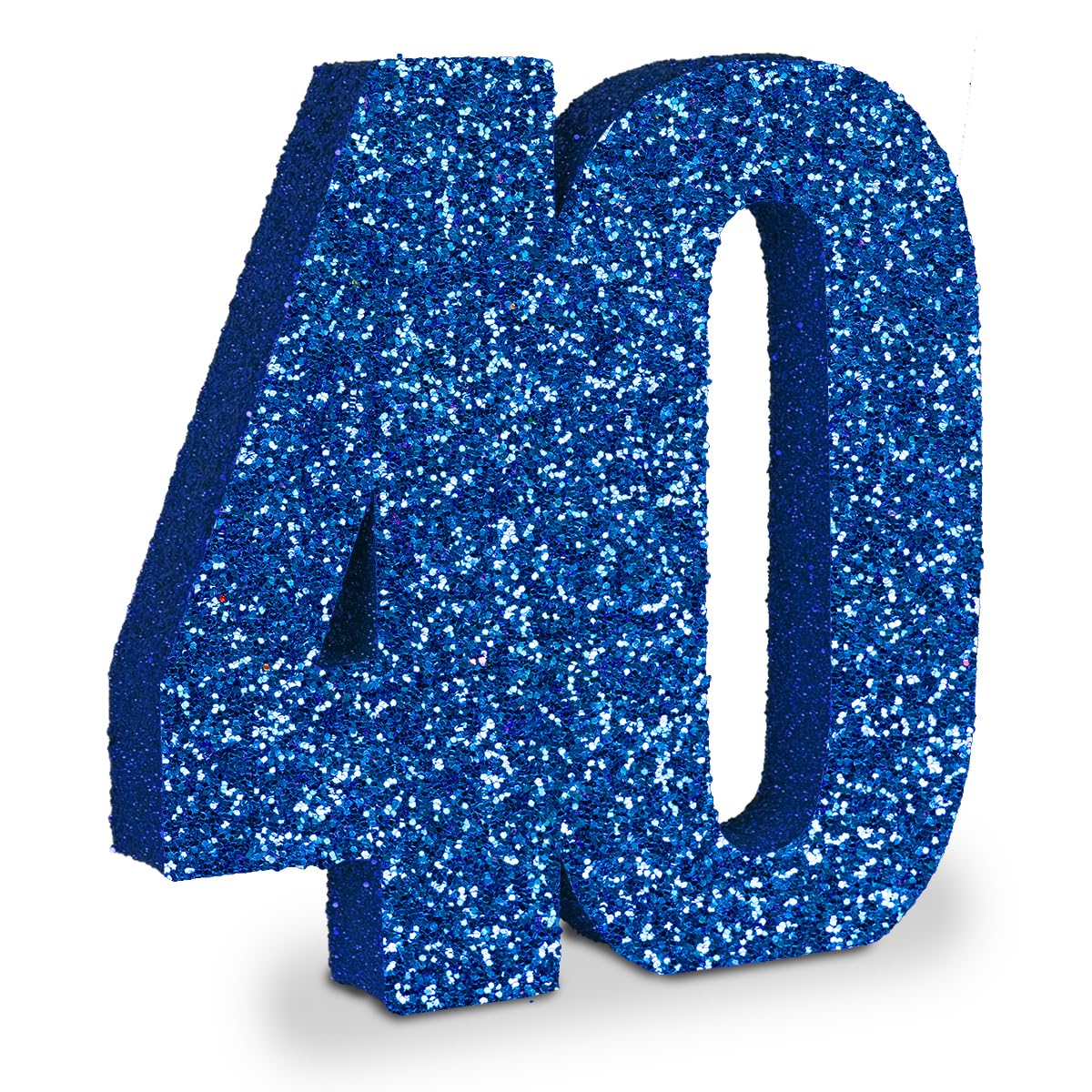 40th Birthday Decorations for Men,40th Anniversary Decorations,Blue Glitter 40th Birthday Centerpieces for Table Decorations,Number 40 Table Topper Decor