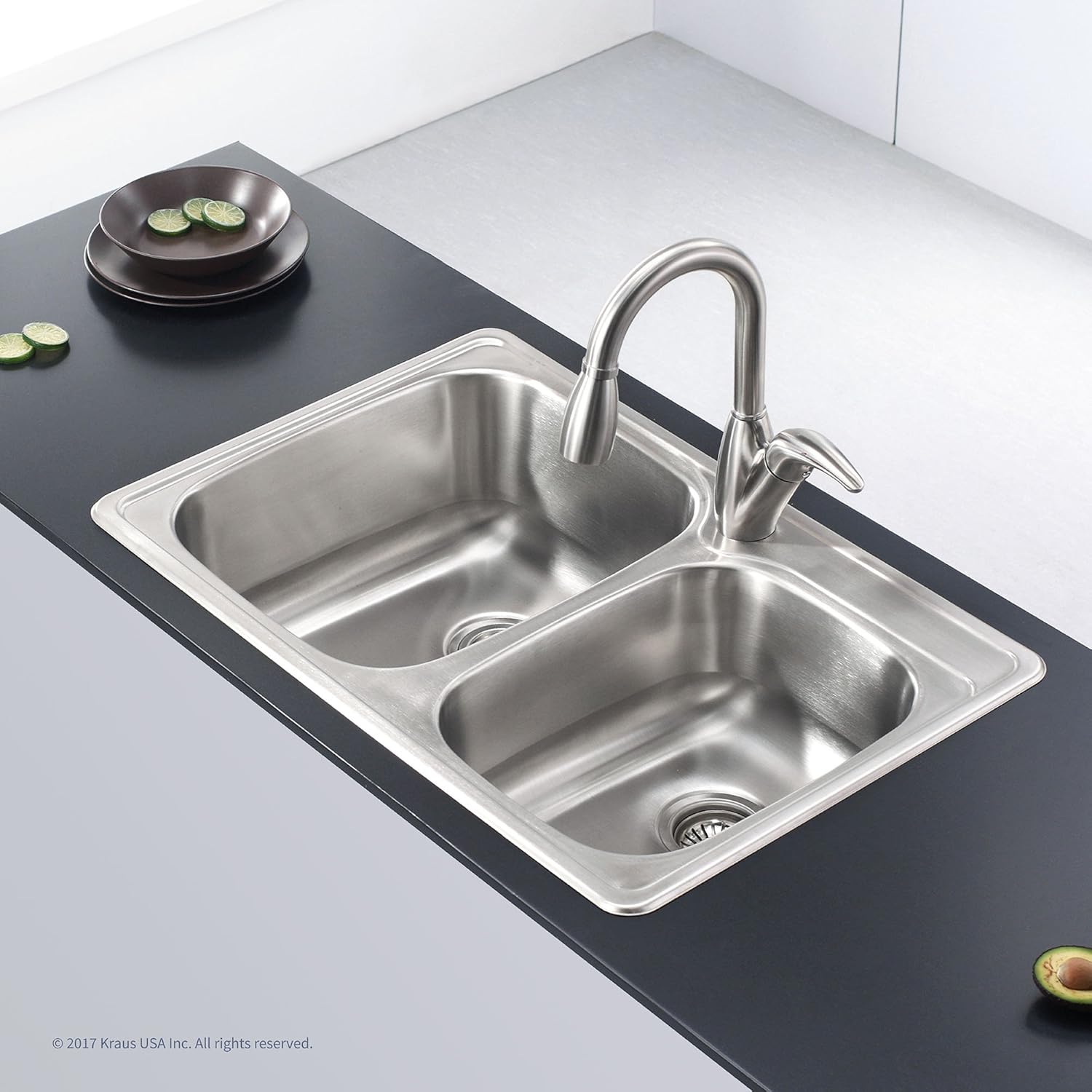TOP оƒƒERS Kraus KTM32 Premier Kitchen Sink, 33-Inch, Double Bowl 60/40