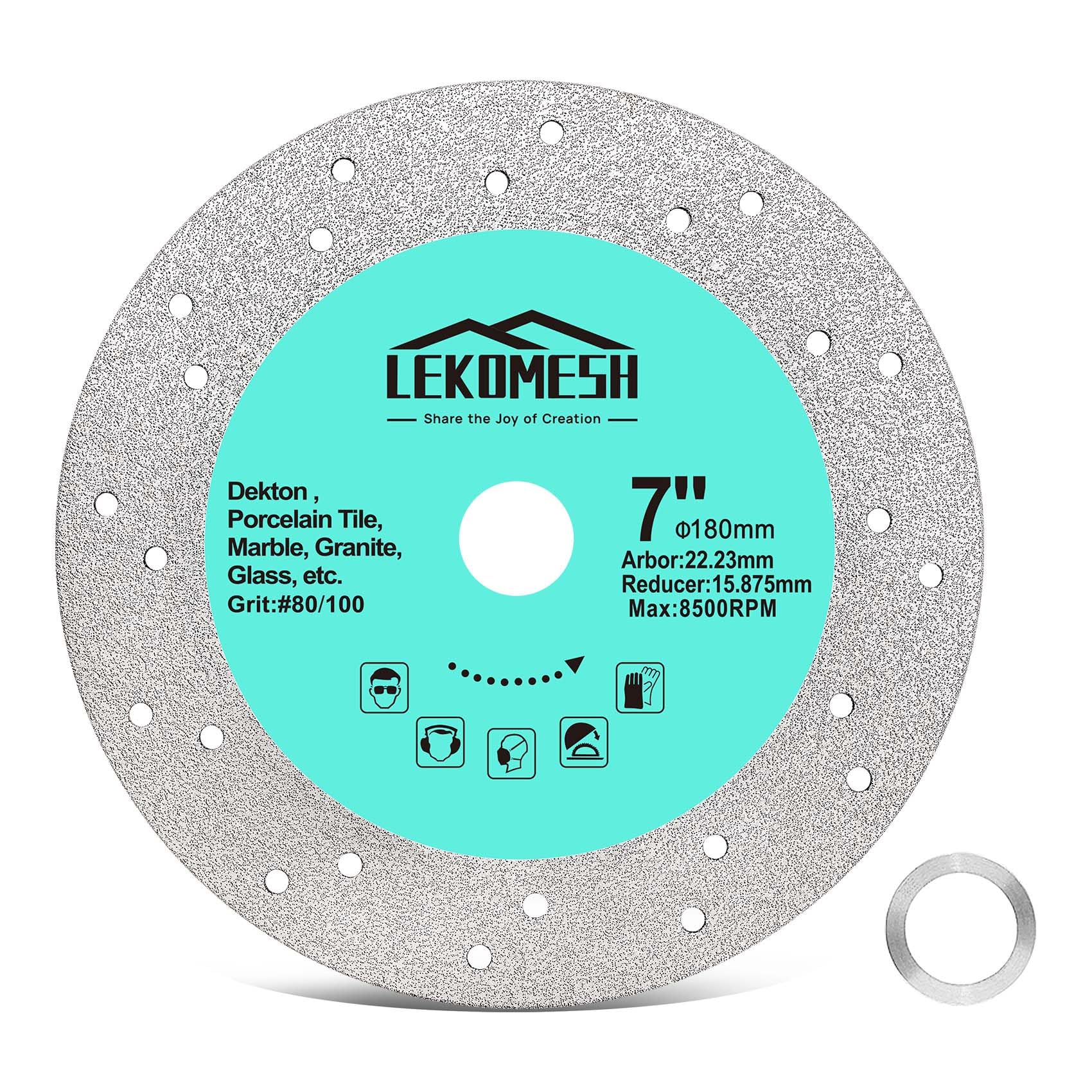 Disque diamant carrelage 180mm coupe verre diamant - lames diamantées pour granit, marbre, pierre, dalles roche et carrelage. Disque carrelage haute performance