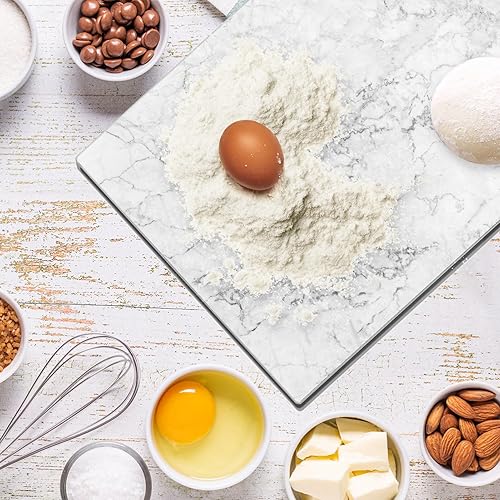 Miniatura 7 de JAMBALAY Tabla de cortar de vidrio templado, 10 x 14 pulgadas, apta para lavavajillas, con patas de goma, resistente a los arañazos, resistente al