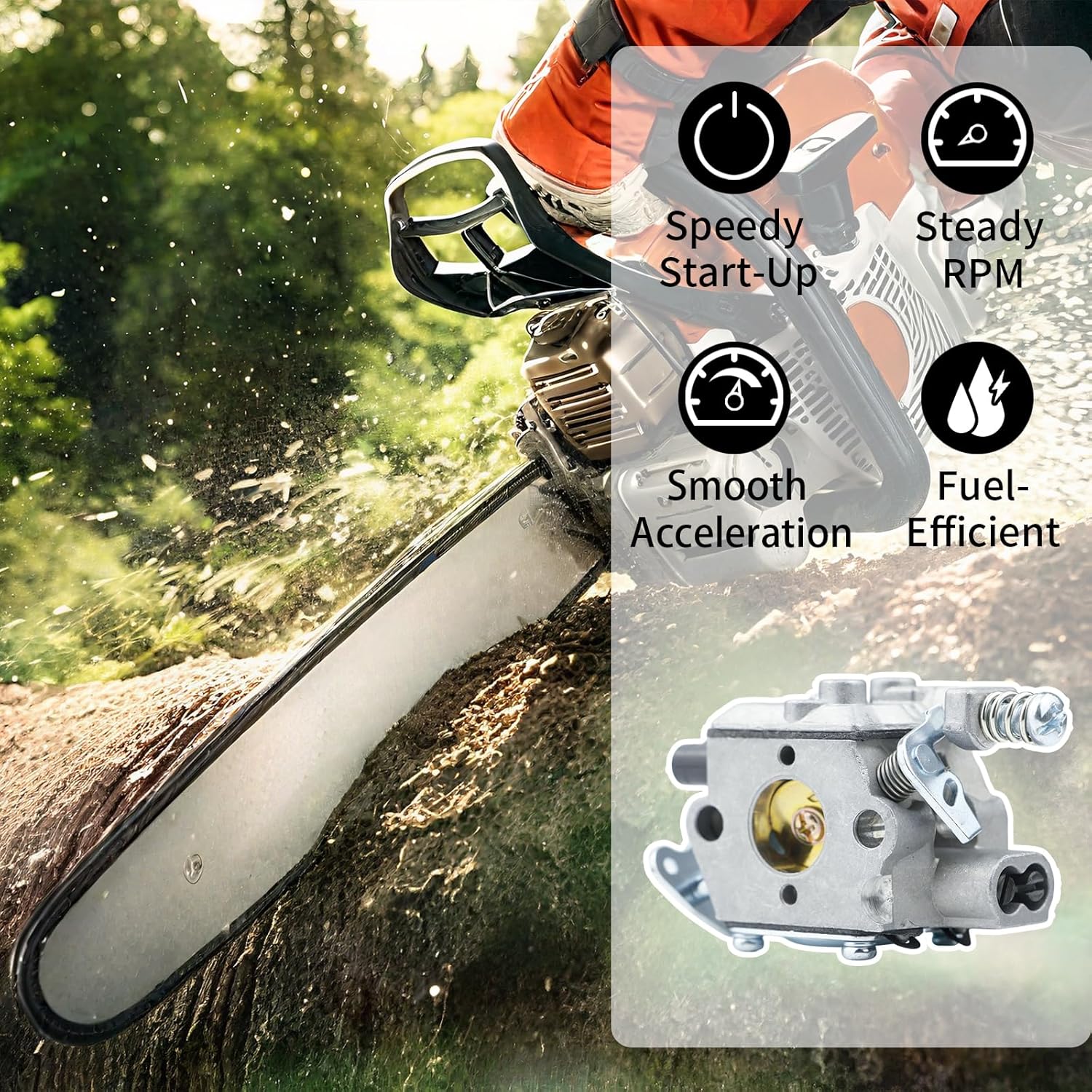 CS3000 WT-589 Carburetor for Echo CS-300 CS-301 CS-305 CS-340 CS-341 CS-345 CS-346 CS-3400 CS-3450 Gas Chainsaw - Replaces WT-402 WT-589A A021000231 A021000232