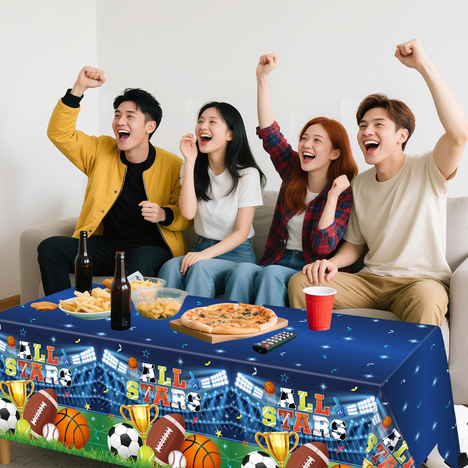 4 Pack Sport Tafelkleed Sport Party Decoraties Sport Thema Verjaardag