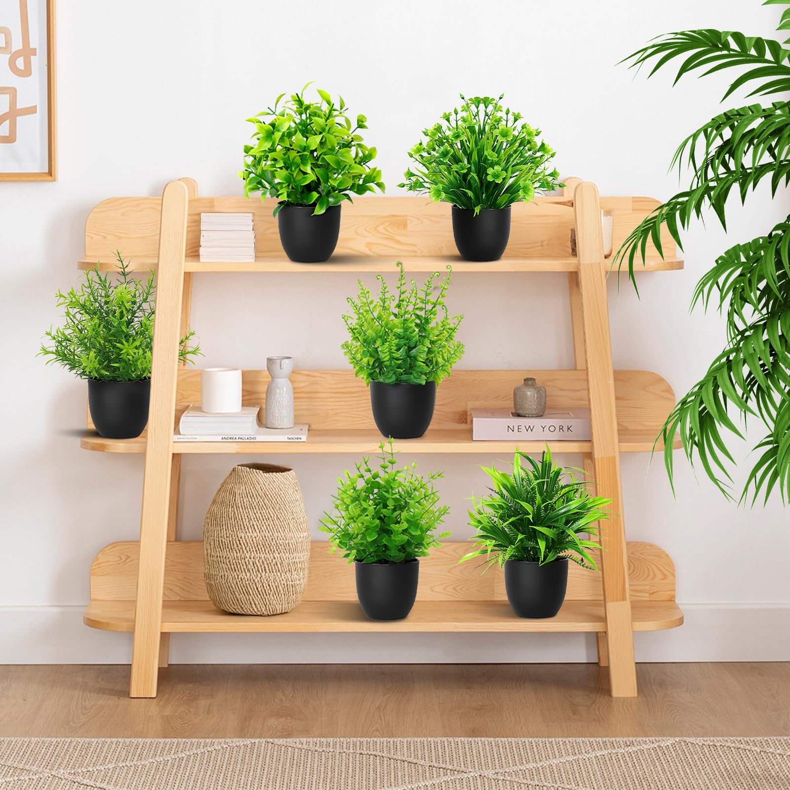 6 Plantes Artificielles En Pot Pour Intérieur - Décoration Bureau, Salon, Salle De Bain Sans Entretien - 2