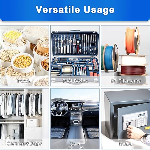 Miniatura 5 de Paquetes de desecantes grandes, 5 paquetes de gel de sílice de 21.16 oz reutilizables, paquetes de deshumidificadores para desecantes de automóvil,