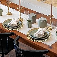 Vista 5 de Decozen Manteles individuales de madera tallados Elegante mantel individual de mesa para cocina, comedor y mesa auxiliar, resistente a las manchas