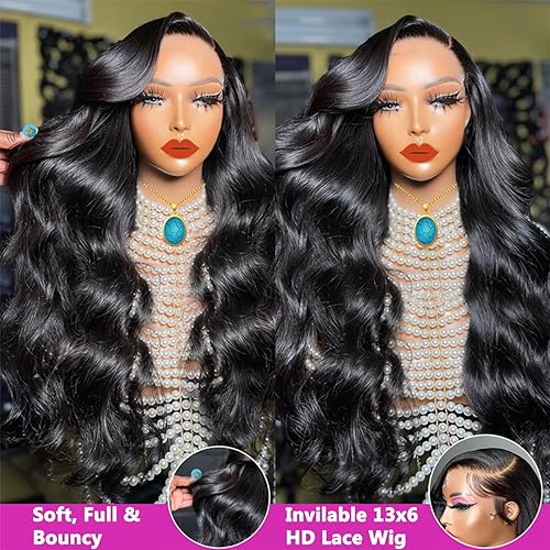 Miniatura 2 de PERISMODA Pelucas de cabello humano ondulado HD de 13 x 6 pulgadas, peluca frontal de encaje transparente de 30 pulgadas para mujeres negras,