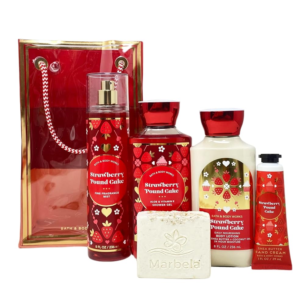 Bath & Body Works Strawberry Pound Cake Deluxe Gift Bag Set — Fragrance