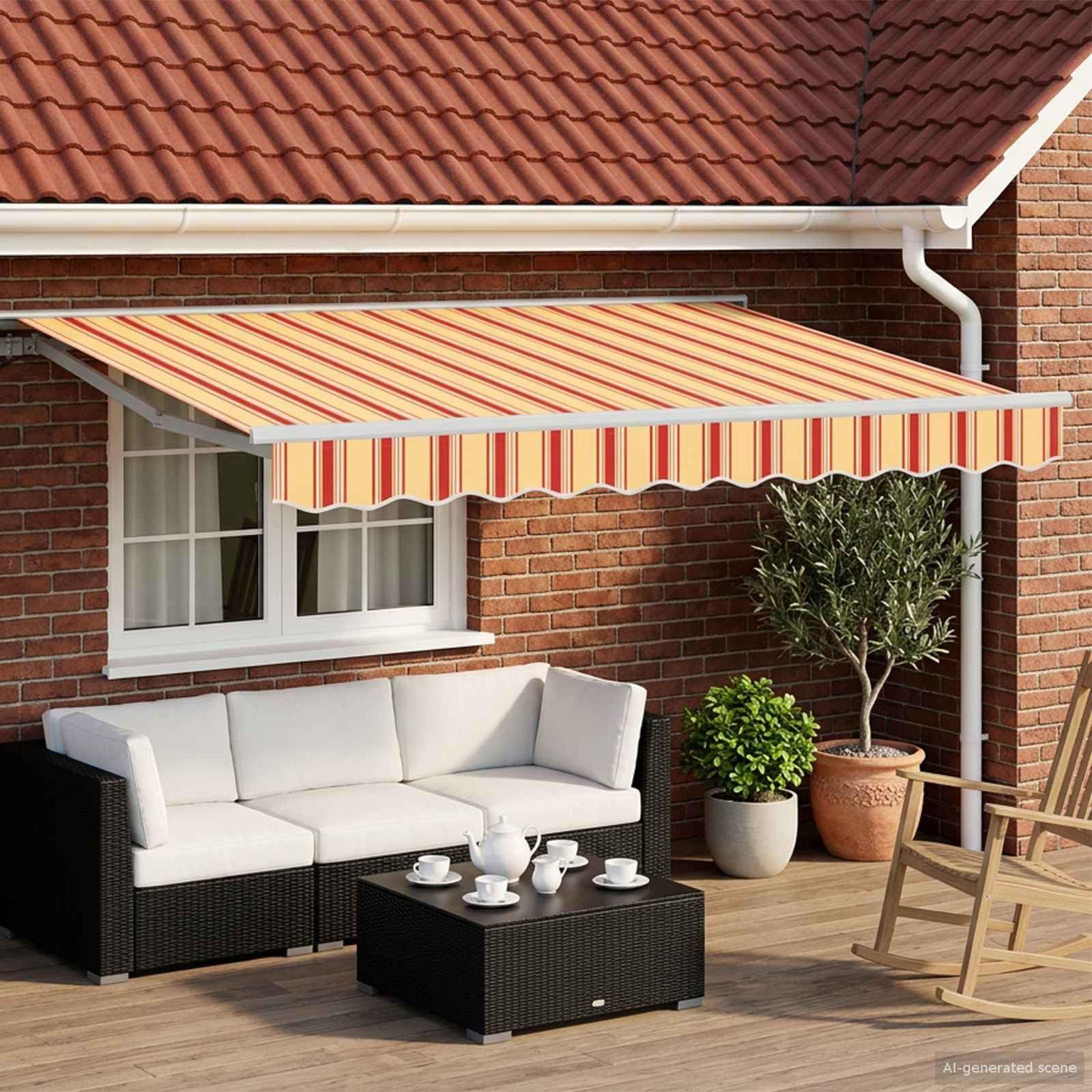 Store manuel 3x2,5m avec LEDs pour un ombrage efficace et une protection solaire de terrasse