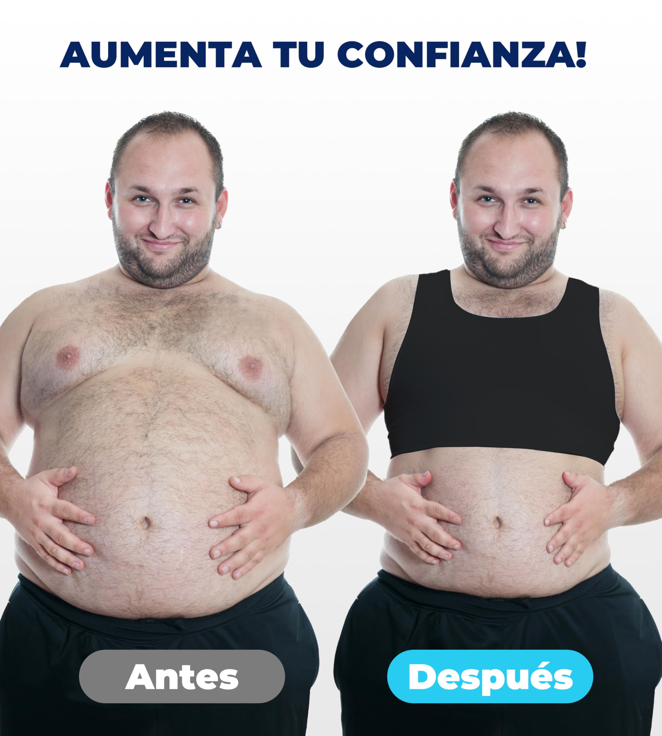 Sujetador de compresión para ginecomastia para Adelgazar el Pecho, Camiseta sin Mangas para transgénero FTM Tomboy, Hombres y Mujeres