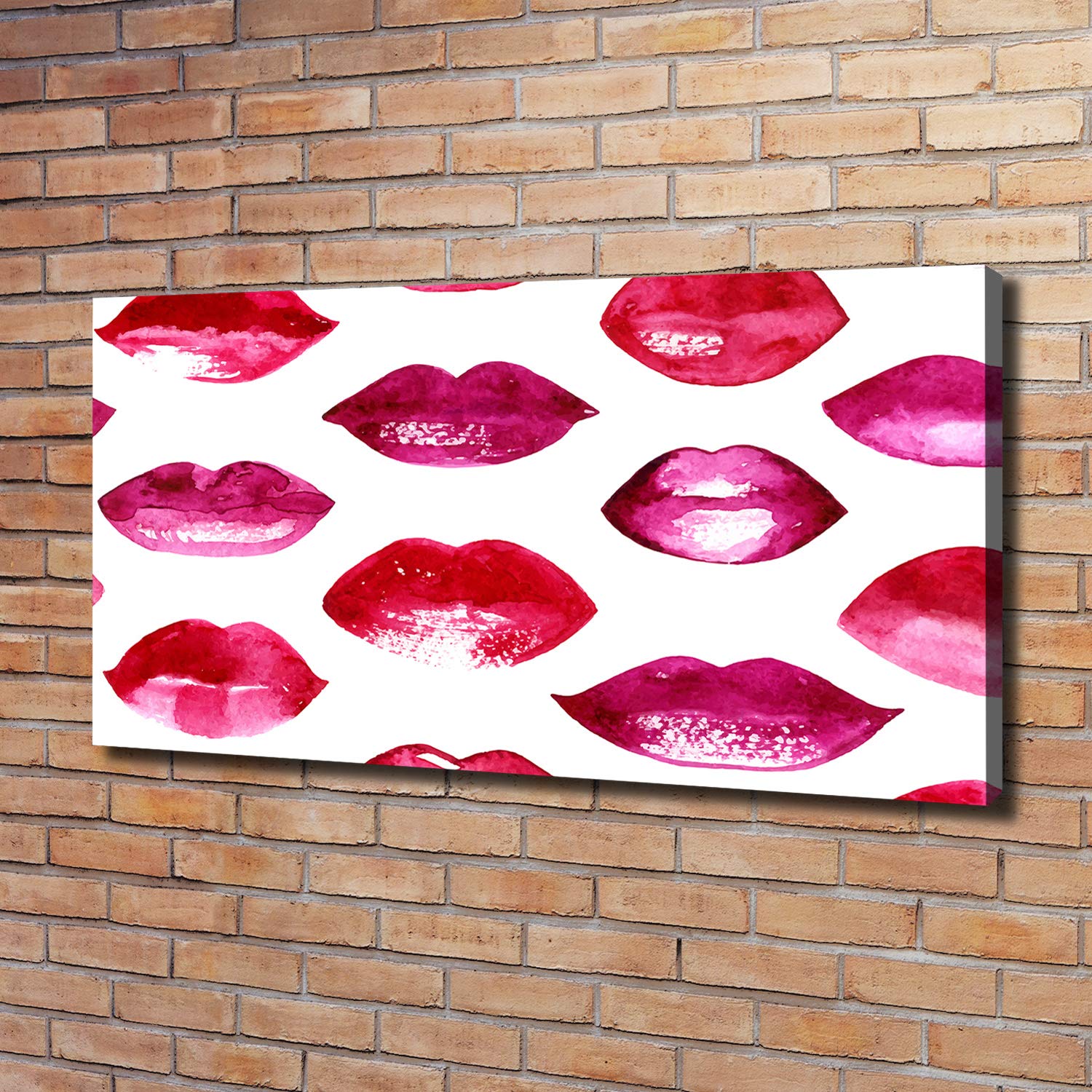 Tulup Tirages sur toile - art mural - tirages sur toile - thème d'image - 120x60 cm - Divers - Rouge - Lèvres Rouges