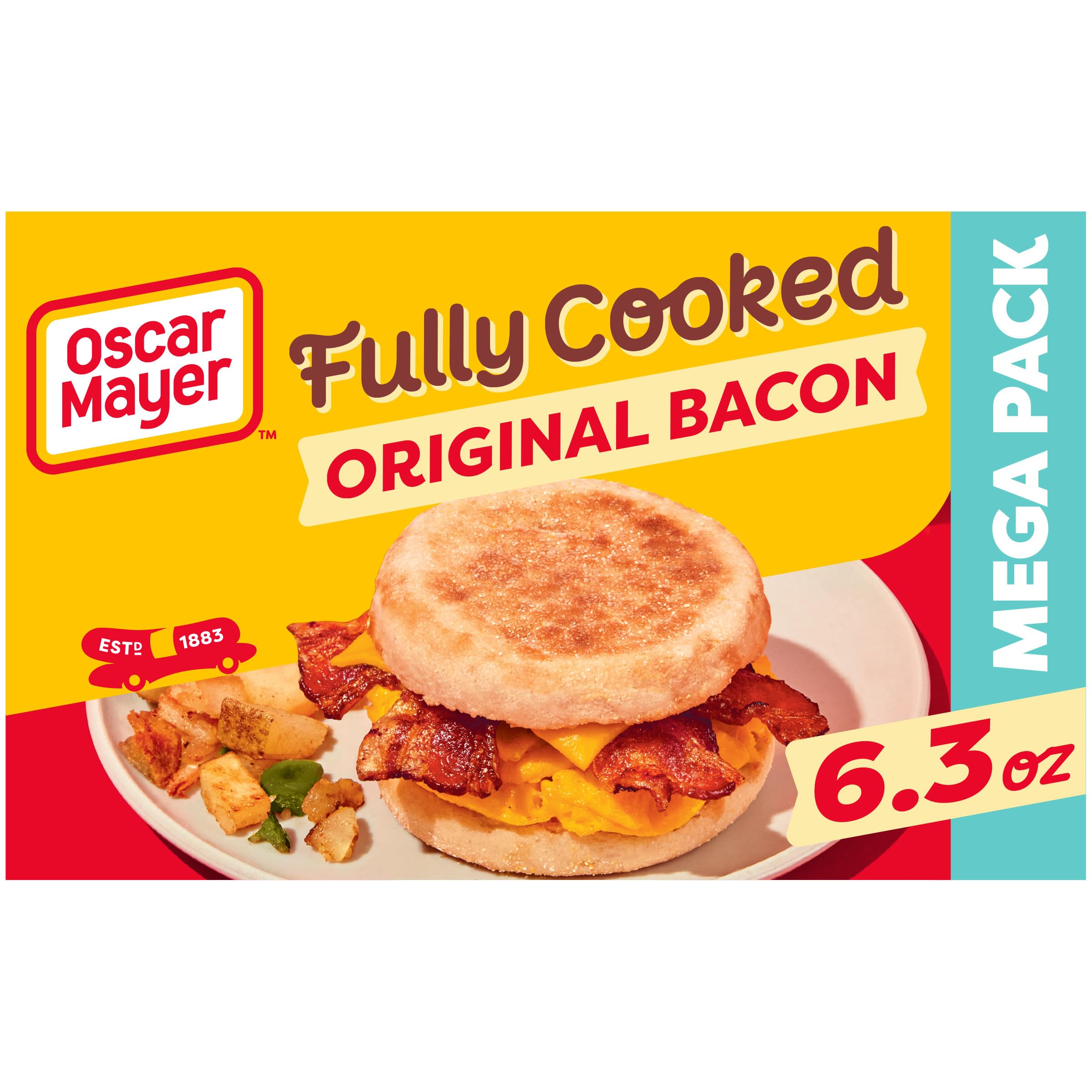Oscar Mayer Original Fully Cooked Bacon Mega Pack, 6.3 oz Box, 23-25 slices