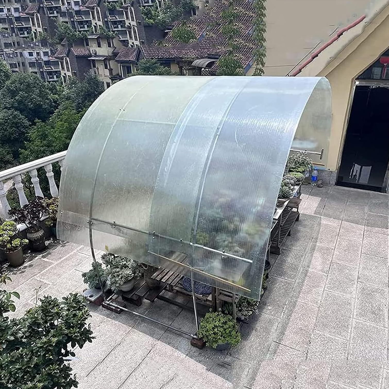 Planchas Transparentes Tejados,Placas de Policarbonato para Techos,Hojas de Invernadero,Panel Aislamiento Fibra de Vidrio,Marquesinas Exterior Terraza Jardín,Fácil de Cortar (1.2x6m)