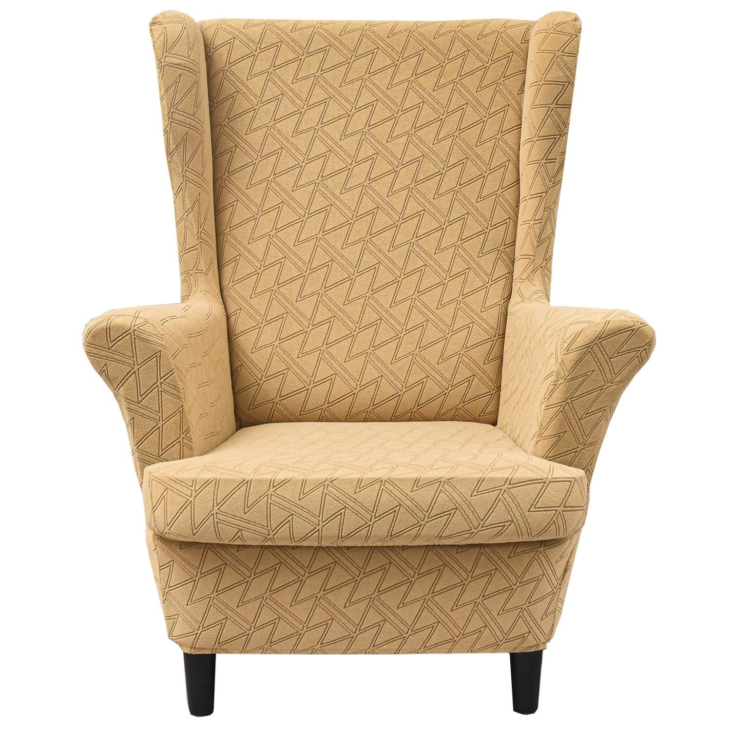 BEIWOSHA Wingback Chair Slipcovers 2 Piece,Stretch Spandex Wing Chair