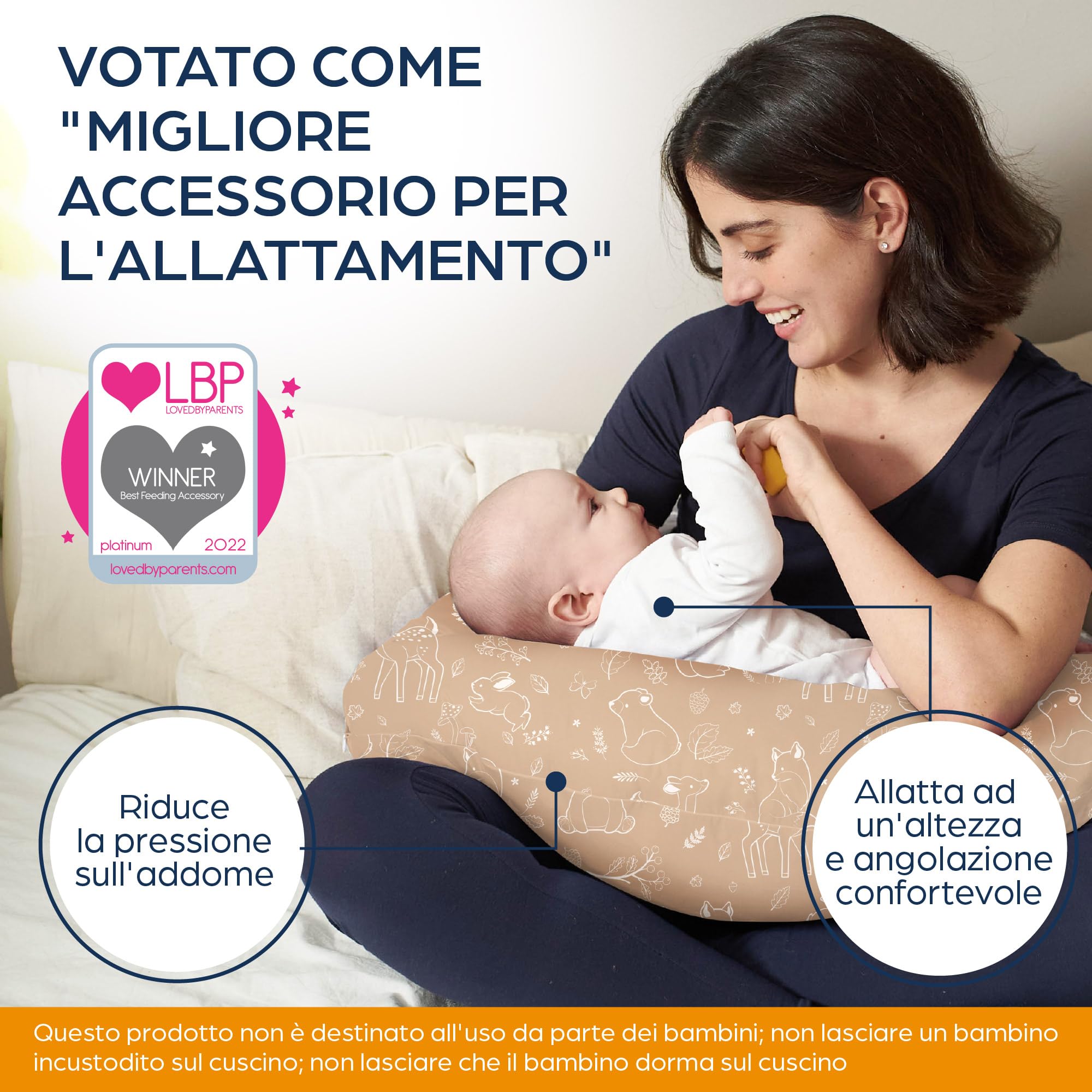 Niimo Cuscino Allattamento e Gravidanza XXL - Cuscino Gravidanza per Dormire con Federa 100% Cotone, Vincitore Del Doppio Platino Nel 2022, Ciambella Allattamento Neonato, Cuscino per Gravidanza