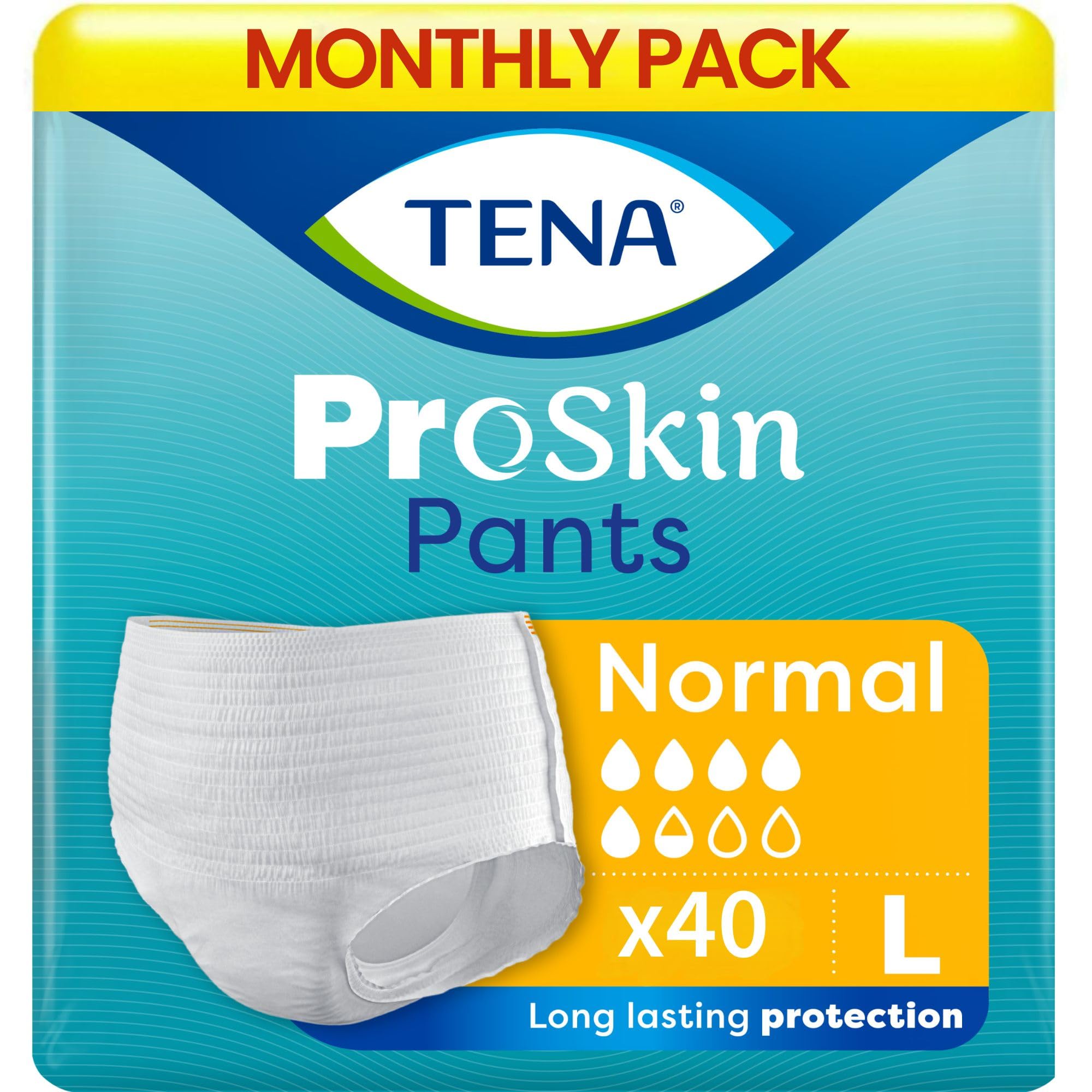 TENA Normal Pants Style| Adult Diaper Large Size (L)|Unisex | Waist Size 39-53 inch| 100-135cms | Long Lasting Protection| Odour Neutralizer | 10 Units × 4 Odour Control | 40 Units-image-18