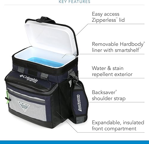 Miniatura 2 de Columbia PFG Brewha - Paquete térmico de 58 latas, tamaño familiar, sin cremallera, color Key West