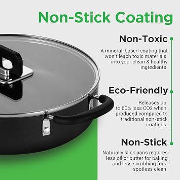 NutriChef 17-Piece Non-Stick Pans & Pots Set Space-Saving, Induction-Compatible, Foldable Knob, Black Cookware with Heat-Resistant Utensils for Kitchen & RV