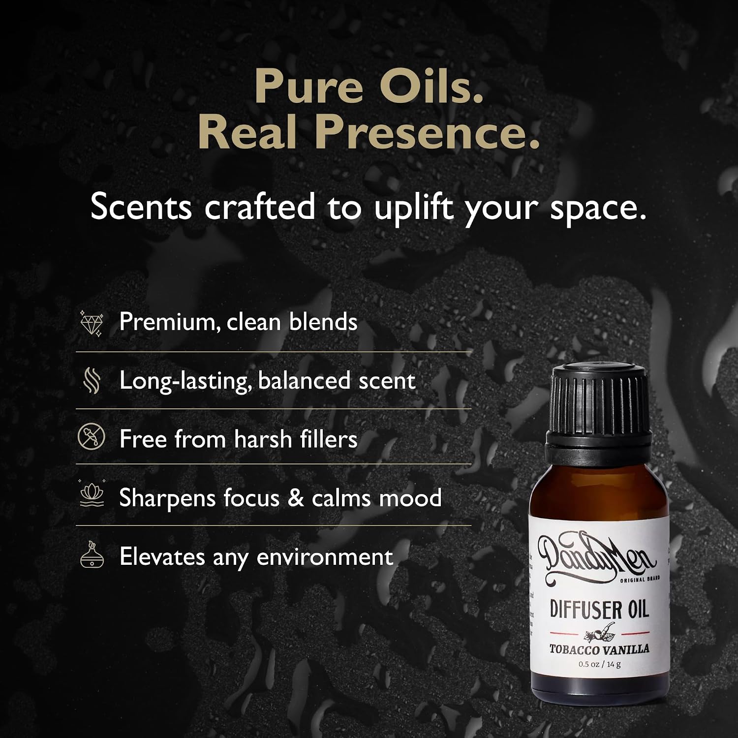 Dandy Men Diffuser Oils - Premium Aromatherapy | Signature Tobacco Vanilla Scent