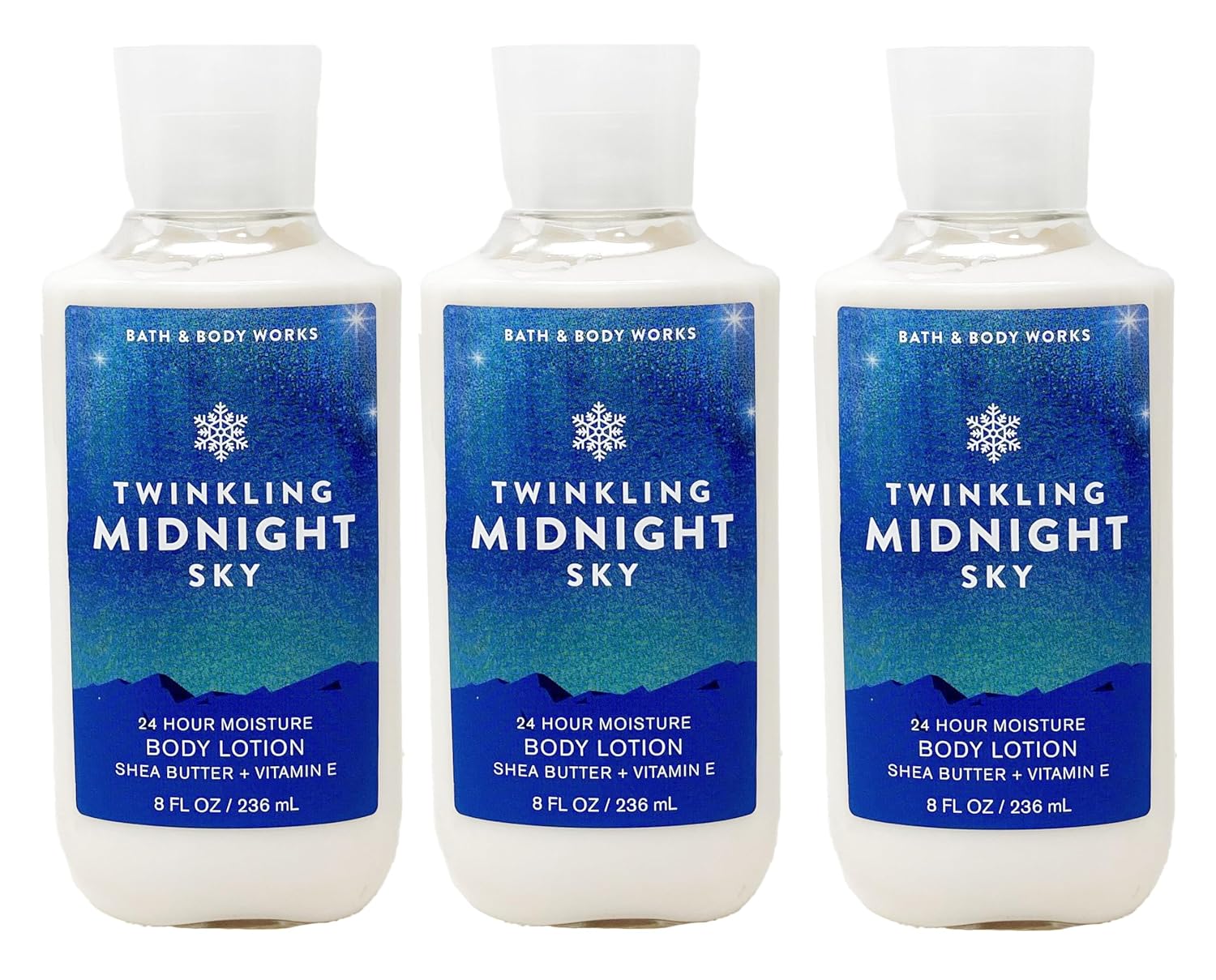 Bath & Body Works Twinkling Midnight Sky - 3 Pack Of Body Lotion