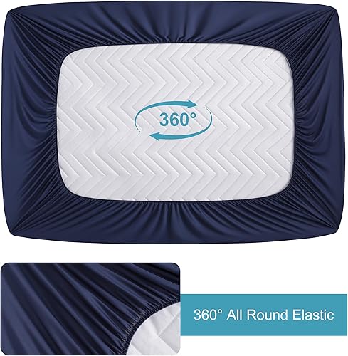 Miniatura 27 de NTBAY Protector de colchón impermeable, funda de colchón individual acolchada ajustable con bolsillo profundo de 15 pulgadas - lavable a máquina -