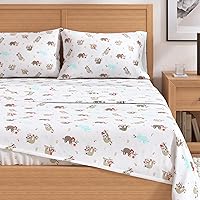 Vista 90 de Great Bay Home Christmas Flannel Sheet Set Full Size - 100% Turkish Cotton, Double-Brushed, Winter Bed Sheets - Ultra-Soft, Cozy, 4-Piece Holiday