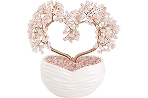 Healing Rose Quartz Gemstone Bonsai Tree for Home Decor and Feng Shui