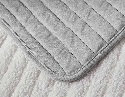 Miniatura 3 de Bourina - Juego de funda de edredón de terciopelo de Sherpa (3 piezas, tamaño grande, doble cara)