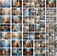 Vista 4 de Decoupage - Paquete de papel (35 hojas de 6 x 8 pulgadas), increíbles y acogedoras pinturas de grandes árboles de Navidad y otras decoraciones FLONZ