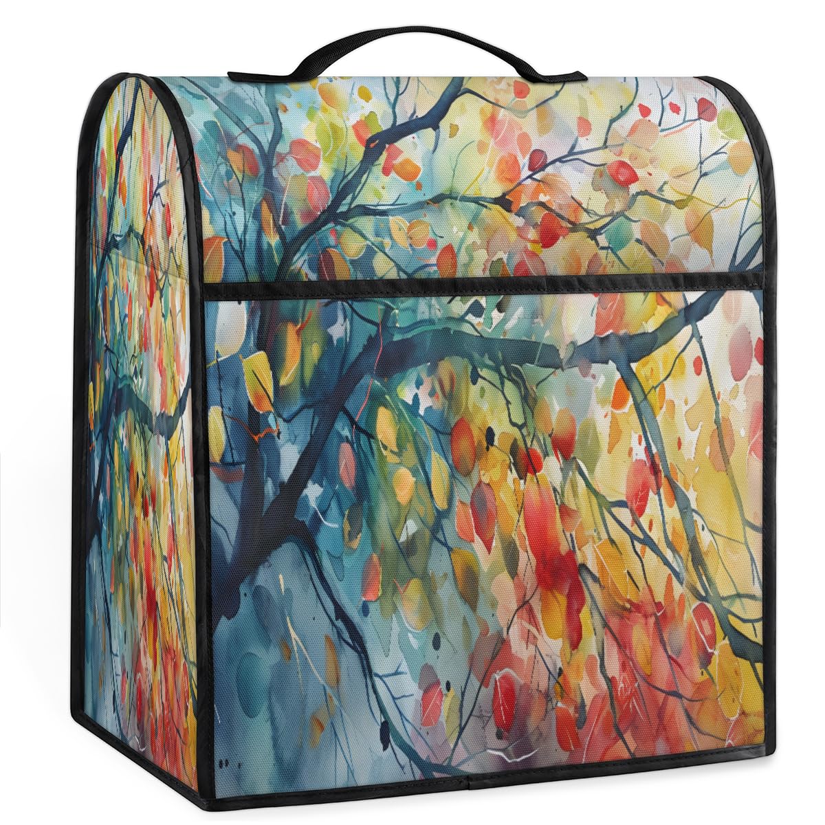 Coffee Maker Cover Watercolor Tree Leaf Kitchen Appliance Covers Small Appliance Covers Blender Cover Juicer Cover Dust Covers for Kitchen Appliances with Top Handle and Pockets,Washable,C818