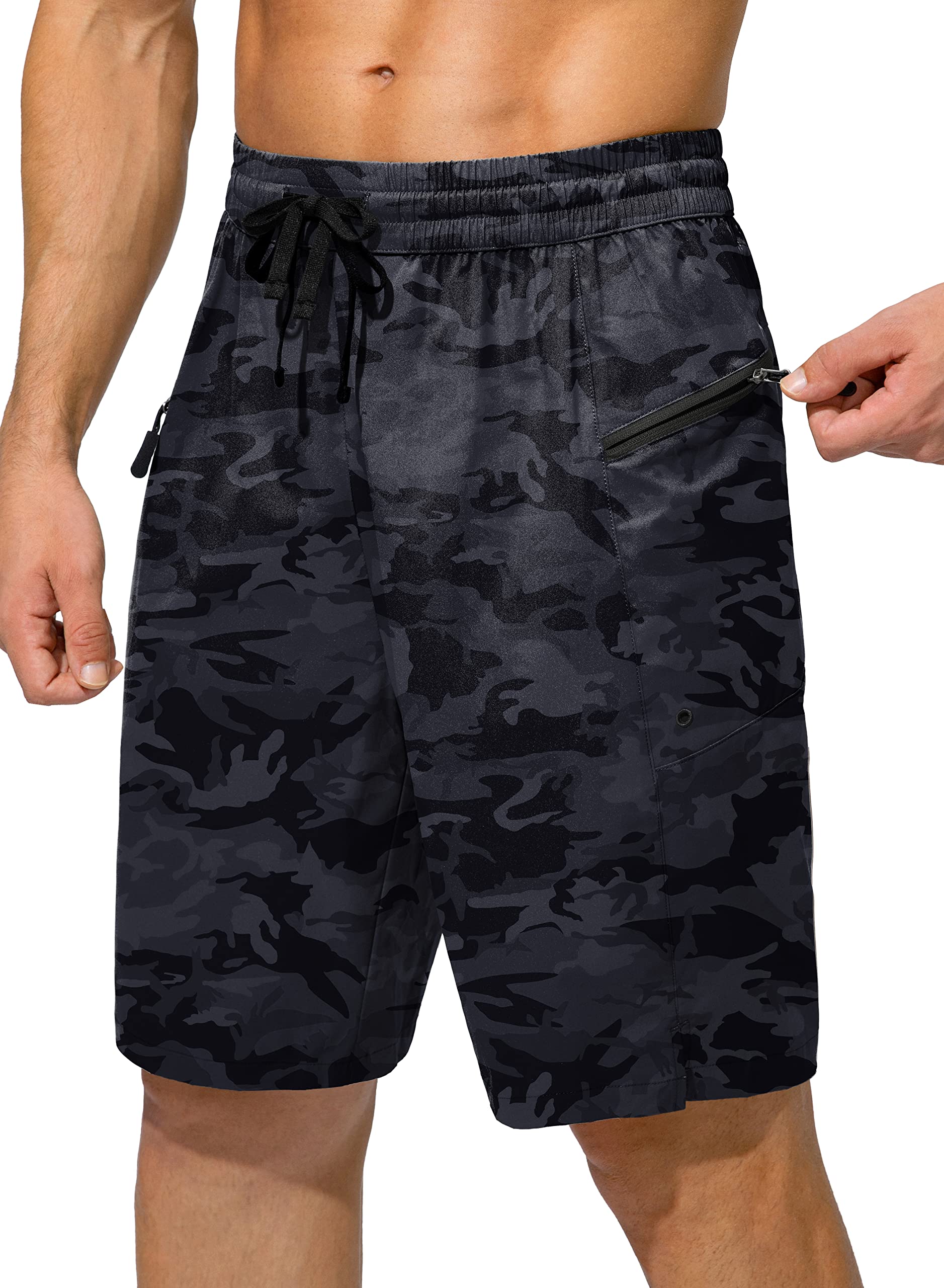 Men's Swim Trunks Quick Dry Board Shorts with Zipper Pockets Beach Shorts Bathing Suits for Men - No Mesh Liner