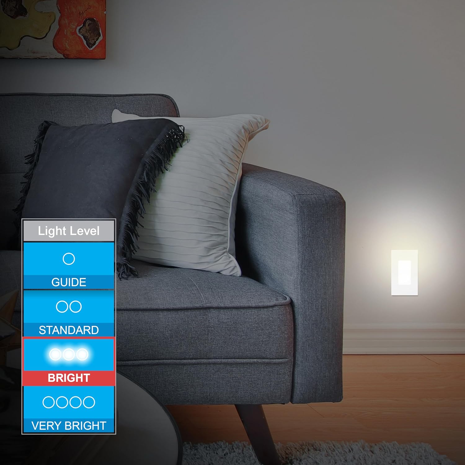 White SlimLine LED Night Light with Dusk to Dawn Sensor