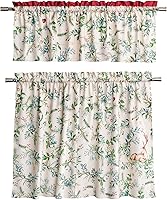 Vista 76 de Maison d' Hermine Juego de cortinas de cocina para ventanas 100% algodón Juego de cenefas de cocina para el hogar [2 niveles (71 cm x 91 cm) y 1