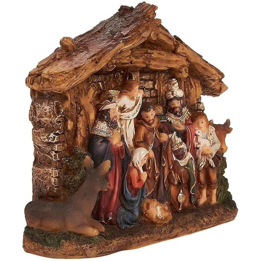 Amazon.co.jp: Juvale 手描き クリスマス置物 装飾 クリスチャン