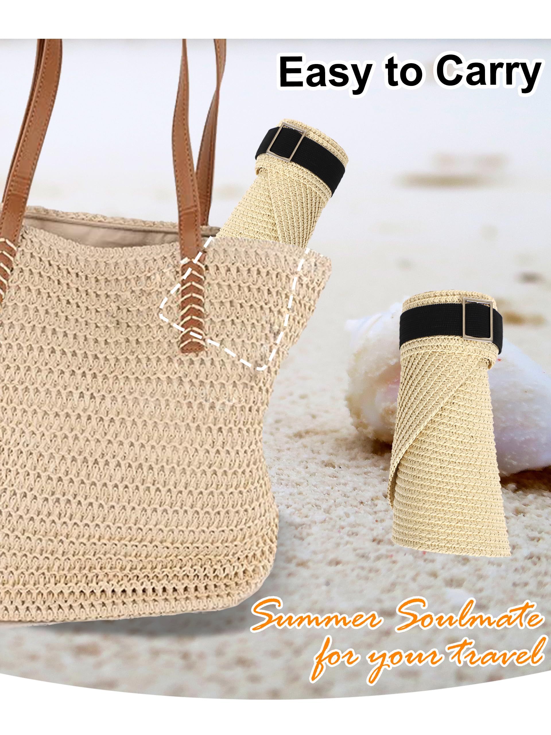 sy soul young Sonnenhut Damen Sommer Strohhut faltbar uv Schutz 50 Sun hat
