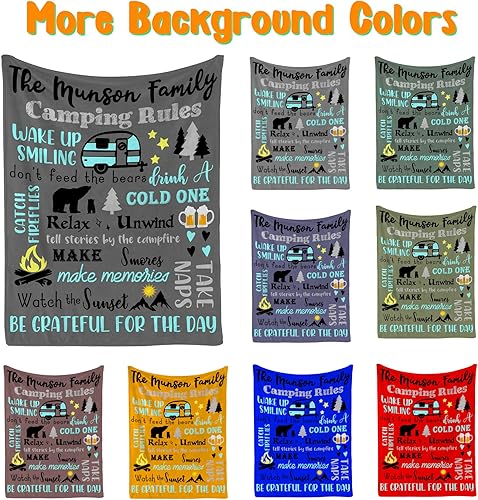 Miniatura 2 de Manta de campamento personalizada, manta con nombre personalizado, accesorios personalizados para cámper, manta de cama suave y cálida, manta de