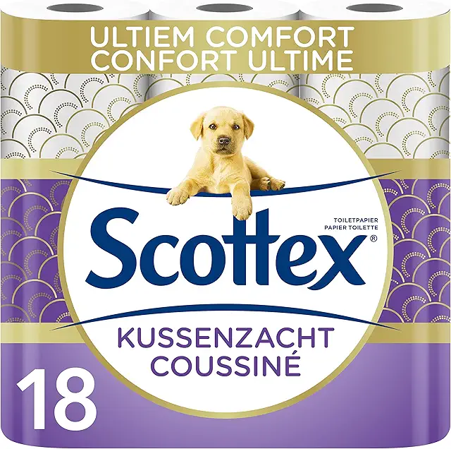 Scottex gepolstertes Toilettenpapier 18 Rollen - ultimativ weich und bequem